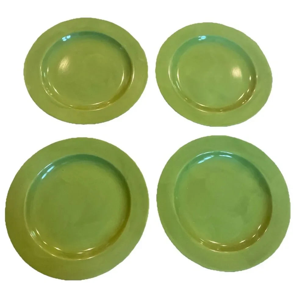 Set of 4 Essential Home Salad Plates In Fiesta Green ~ 8 5/8” Vintage 2005 HTF